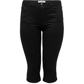 ONLY Carmakoma Caraugusta Life HW Skinny Knickers Black Pantalones Cortos, 42 para Mujer