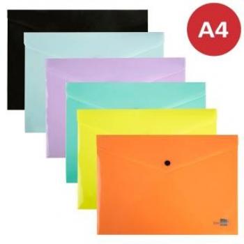 Carpeta dossier con broche polipropileno Din A4 naranja fluor opaco 50 hojas