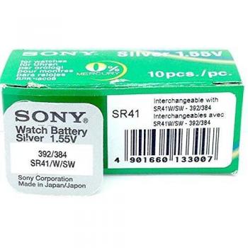 Sony SR41N-PB - Pila 392 blister sin mercurio para audífonos, cámaras, relojes y videocámaras