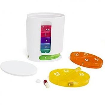 Balvi Pastillero One Week Color Multicolor Organizador semanal Organiza Las Pastillas Que te has de Tomar Cada día Durante los 7 días de la Semana Polipropileno/plástico ABS