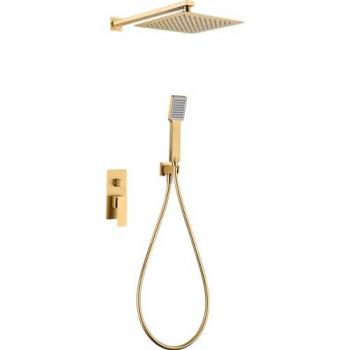 Conjunto Ducha Monomando Empotrado Pisa Oro Cepillado IMEX GPP048/OC