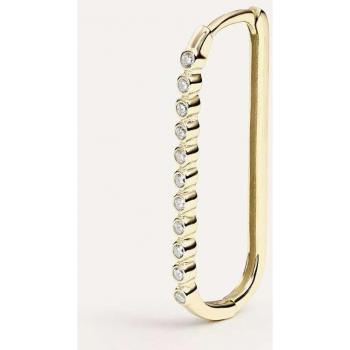 Pendiente piercing aro Mauritania elaborado en plata de ley 925 y baño de oro amarillo 18k con circonitas