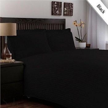 Elección de algodón egipcio de lino británico 400-de-cuenta satén wheessh pillowcoase., Black Stripe, suelto