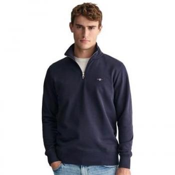 Gant Mens Shield Half-Zip Sweatshirt - Evening Blue - XL