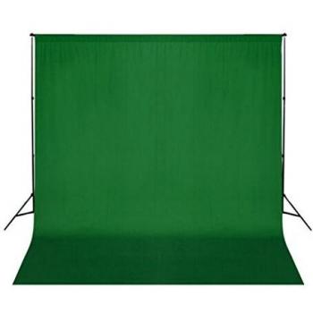 vidaXL Telón Fondo Fotografía Croma Verde Algodón 300x300cm Tela Estudio Foto