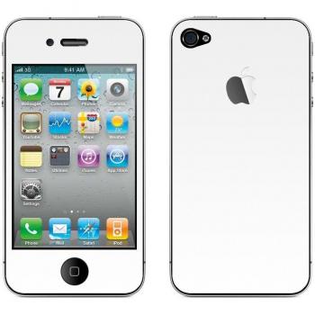 4-Ok STLIBL - Protector delantero y trasero para iPhone 4/4S, color blanco