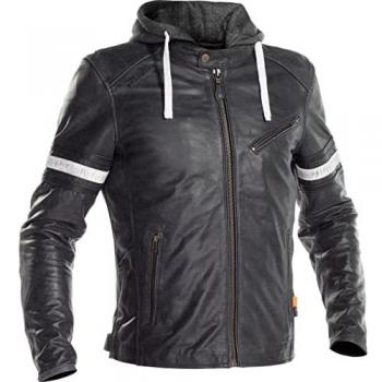 Richa Toulon 2 Chaqueta de Moto de Cuero Gris y Negro, Talla 56
