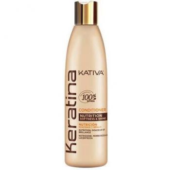 Kativa Keratina Bálsamo 250 ml | Reconstrucción, Suavidad y Brillo | Acondicionador Pelo | con Keratina Hidrolizada y Ceramidas | Cabellos Dañados