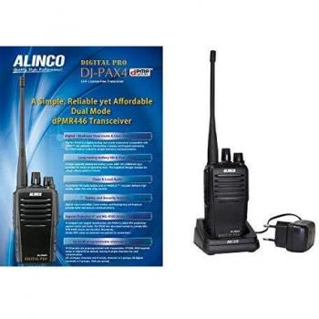 Walkie-Talkie Alinco DJ-PAX4 PMR446, Dual Modo Analógico y Digital, VOX, TOT, IP67, Batería de 1800 mAh, Portátil