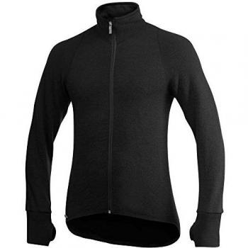 Chaqueta de lana merino con cremallera completa Woolpower 400 Unisex Negra