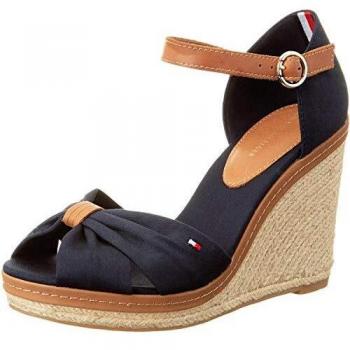 Tommy Hilfiger E1285lena 56d, Alpargatas de Cuña Mujer, Azul
