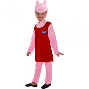Disfraz de Peppa Pig para Niños de 2 a 3 Años - Mono y Capucha con Cabeza de Greta Gris