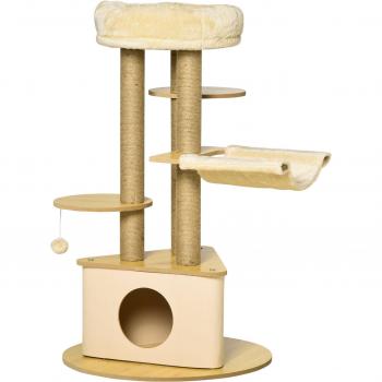 Árbol rascador para gatos con cueva triangular y hamaca