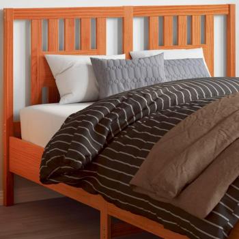 Cabecero de cama de madera maciza de pino marrón cera 140 cm