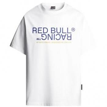 Camiseta unisex manga corta Red Bull Racing x Pepe Jeans con logo estampado en blanco, azul y amarillo - XL