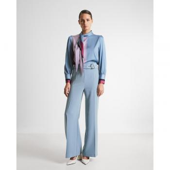 Pantalones fluidos de mujer con nervio central