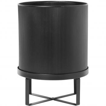 Ferm Living BAU Jardinera, Metal, Negro, 38 cm