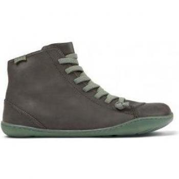 Camper Peu Cami Mujer Gris Piel Botines Abotinados con Cordones