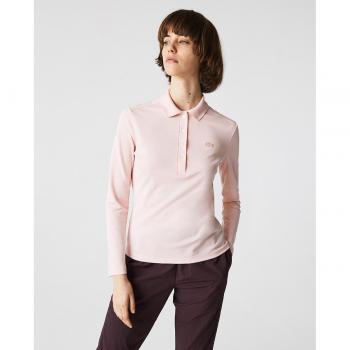 Polo de Mujer Lacoste Slim Fit en Piqué Elástico de Manga Larga