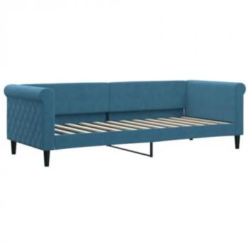 Sofá cama terciopelo azul 80x200 cm