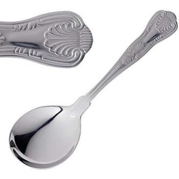 Cucharas de Sopa Olympia Kings - Pack de 12 - Acero Inoxidable 18/0 Brillante con Diseño Regency