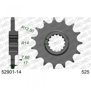 AFAM Piñón de acero estándar 52901 - 525 - (105 cm) Rueda dentada para cadena AFAM 52901-15