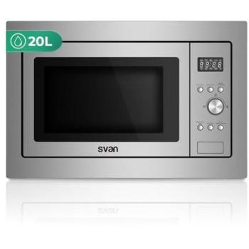 Microondas Integrable Svan SMWI2701DGX Inox 20L, 700W, Grill 1000W, 8 Programas, Modo Descongelación, Fácil Limpieza