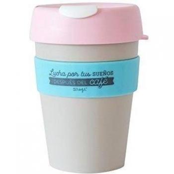 Mr. Wonderful Taza reutilizable KeepCup Lucha por tus sueños después del café, mediana
