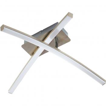 Plafón LED Laurenzia atenuable en 4 niveles, moderno, gris, metal, para salón y comedor, 2 llamas