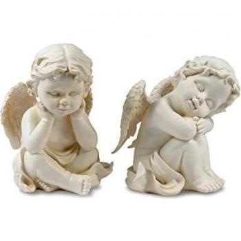 Pajoma 10642, conjunto de 2 figuras de Ángel serafiel, resina, altura 25 cm
