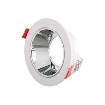 Downlight Circular GU10 Sin Portalámparas/Bombilla - Blanco/Plata