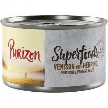Purizon Superfoods 6 x 140 g comida húmeda para perros - Caza con arenque, calabaza y granada