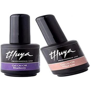 Thuya Gel On-Off 14mL Esmalte de Uñas Semipermanente Color Artistic Red, Secado UV/LED