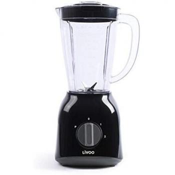 Batidora de Vaso Plástico 1.5L 2 Velocidades 400W con Función Pulse y Cuchilla de 4 Lamas LIVOO