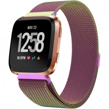YaYuu para Fitbit Versa Bandas, Milanese Loop Correa de Acero Inoxidable Reemplazo de Malla Pulsera Cierre magnético Ajustable Correa Accessary Bracelet para Fitbit Versa Fitness Reloj Inteligente