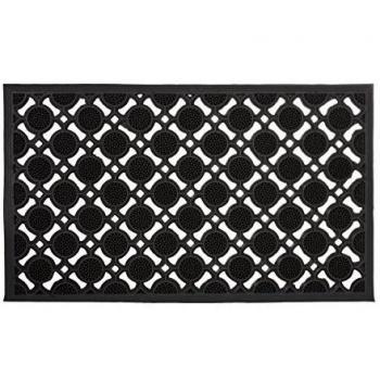 Felpudo de Goma Antideslizante 0.5 x 75 x 45 cm para Exterior e Interior, Negro - Relaxdays