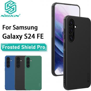Nillkin Super Frosted Shield Pro Shockproof Phone Case for Samsung Galaxy S24 FE - Black Hard PC + TPU Shell