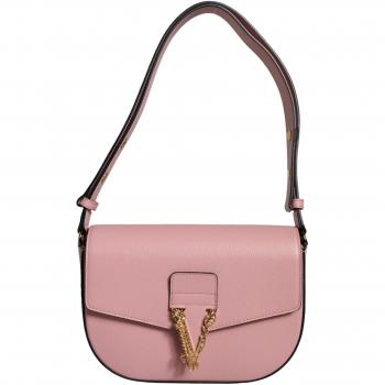 Versace Pink Grainy Calf Leather Crossbody Shoulder Bag - One Size