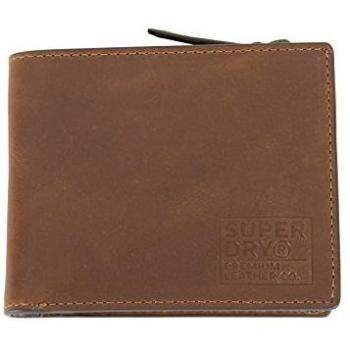 Superdry Hombre Premium Wallet, Marrón, One Size