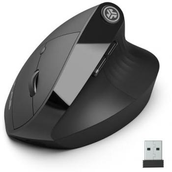 JLab JBuds Ergonomic Wireless Mouse - 2400 DPI, Bluetooth and USB connectivity, Multi-device support, Vertical design, Silent operation, Full-size rechargeable, compatible with Laptop Computer, Desktop PC, Tablet, Windows/Mac
