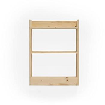DECOWOOD - Lua Estantería de madera maciza, tres estantes, acabado natural, medidas 60x45cm, hecha a mano en España