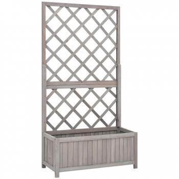 vidaXL Garden Trellis Planter Grey 70x30x135 cm Solid Firwood