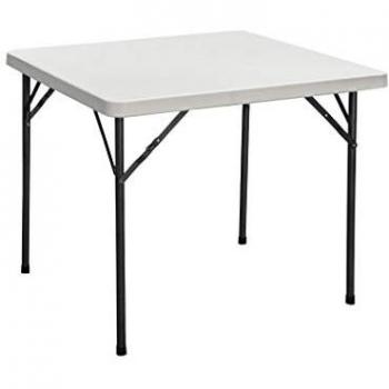 Mesa Plegable Cuadrada Portátil Blanca 88x88x74cm - Multiusos para Eventos y Camping, Soporta hasta 120 kg