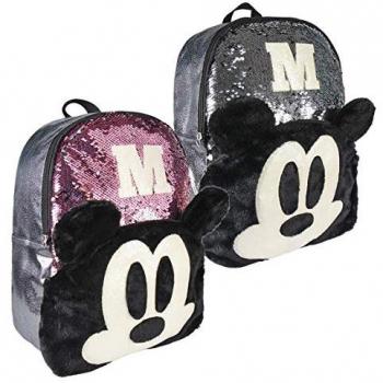 Mochila Escolar Infantil Mickey Mouse con Lentejuelas 31x40x12 cm