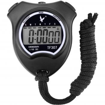 Leap Digital Deporte Cronógrafo Cronometro Digital Cronómetros Deportivo con Grande LCD Monitor, Negro