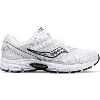 Saucony Unisex Ride Millennium Sneakers - White/Silver, Casual Lace-Up, Size 37