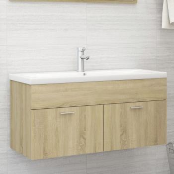 Mueble de baño con lavabo integrado en roble Sonoma
