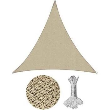 Sekey Toldo Vela de Sombra Triangular HDPE Protección Rayos UV Resistente Permeable Transpirable para Patio, Exteriores, Jardín, con Cuerda, Gris Pardo 3.6×3.6×3.6m