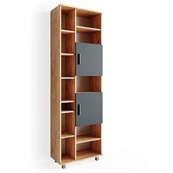 Armario de baño Ilias, Roble dorado/Anthracite, 60 x 190 cm