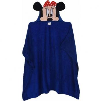 Manta coralina azul Minnie Mouse Disney con capucha 80 x 120 cm